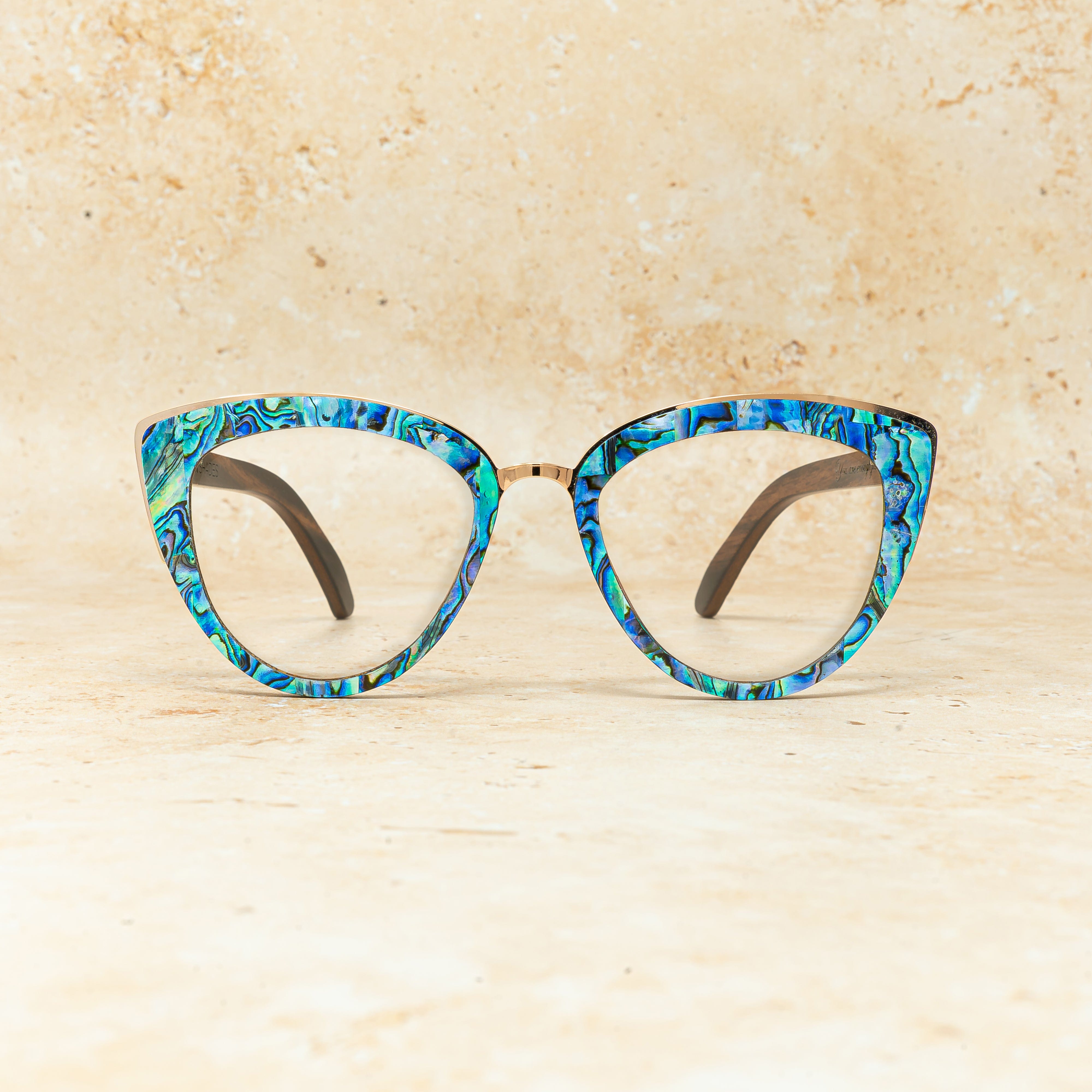 Bombshell Abalone Prescription - Wood Sunglasses