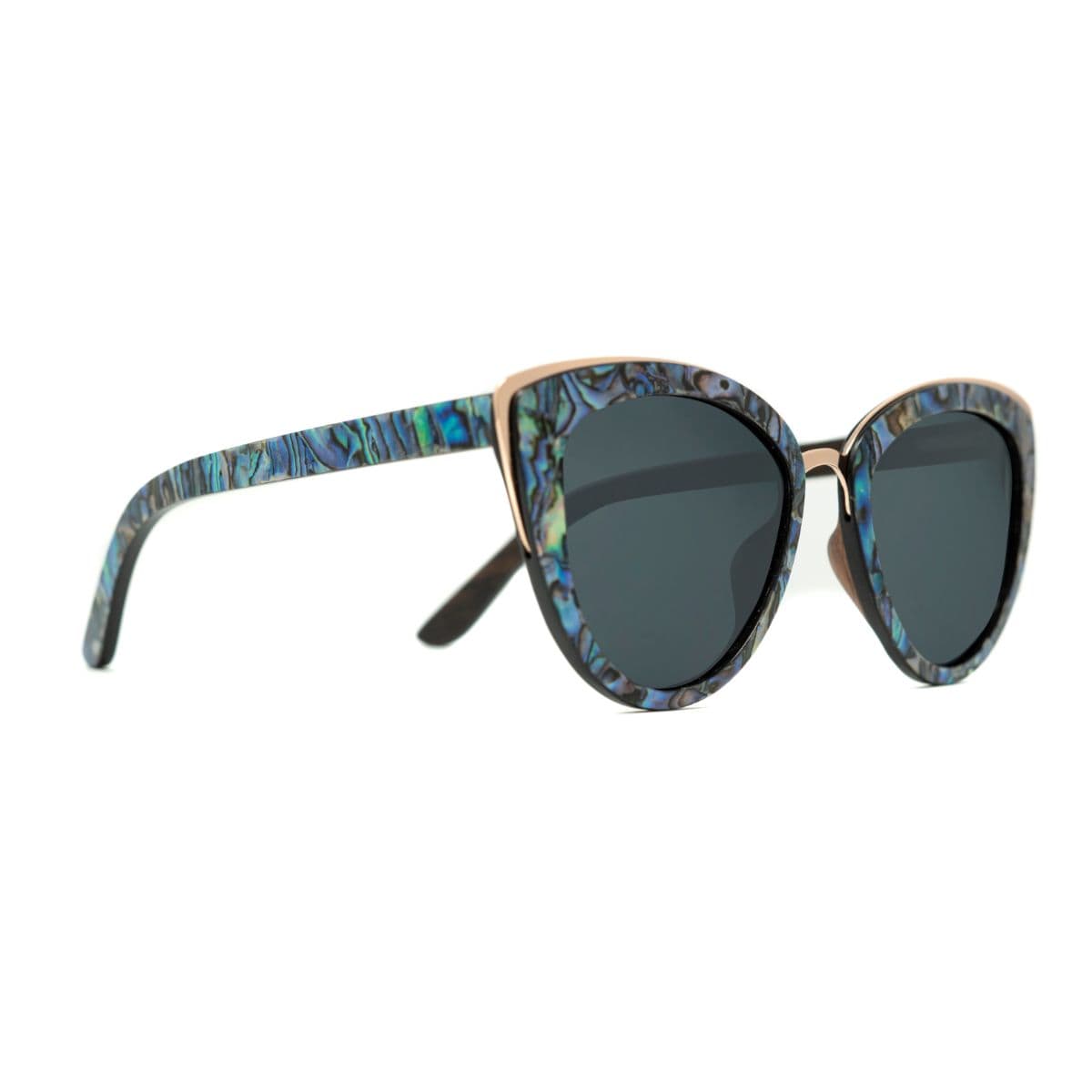 Bombshell Abalone Wood Sunglasses Ebony Smoke
