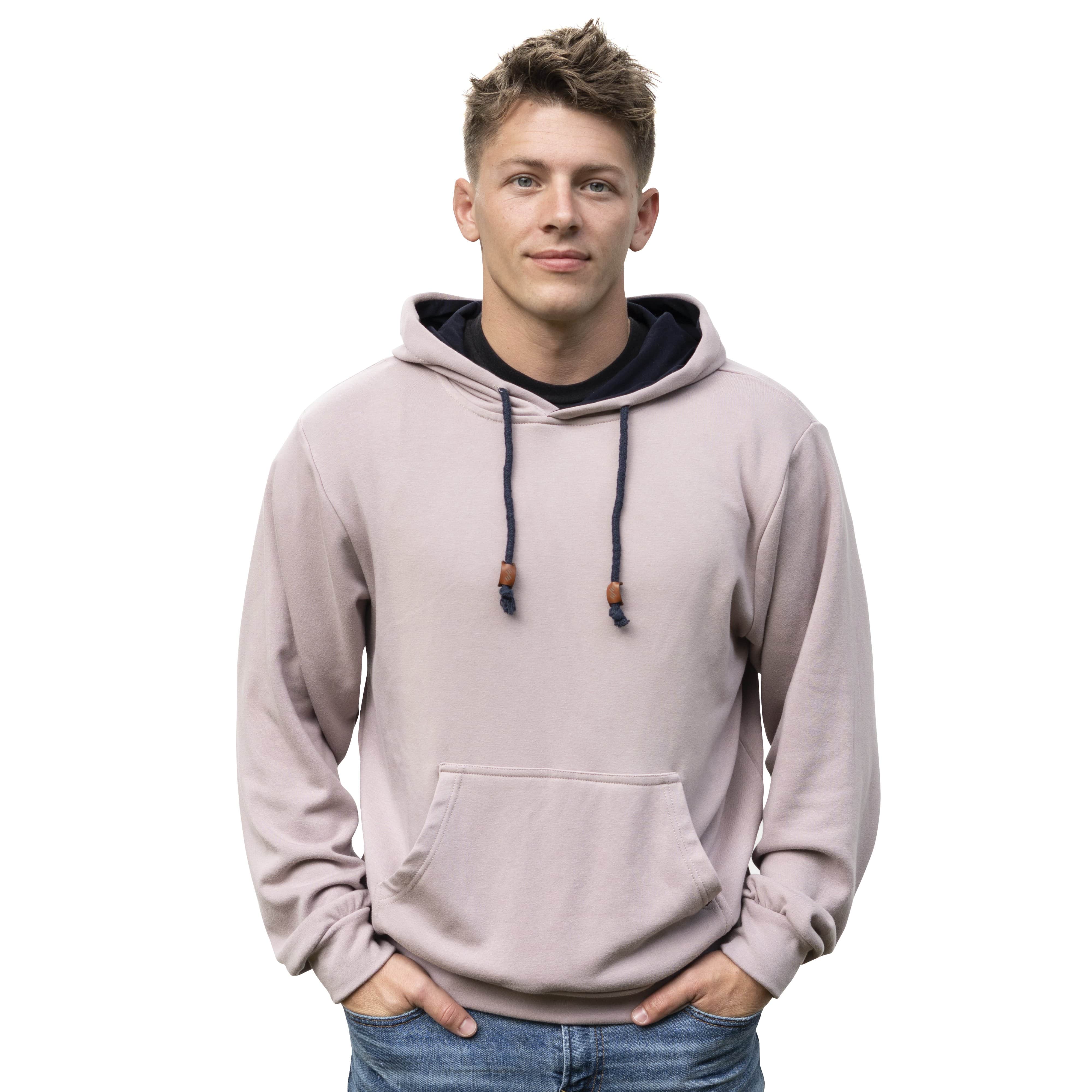 Male Model Wearing A Seagull Gray Cloud Blend Hoodie From SLYK