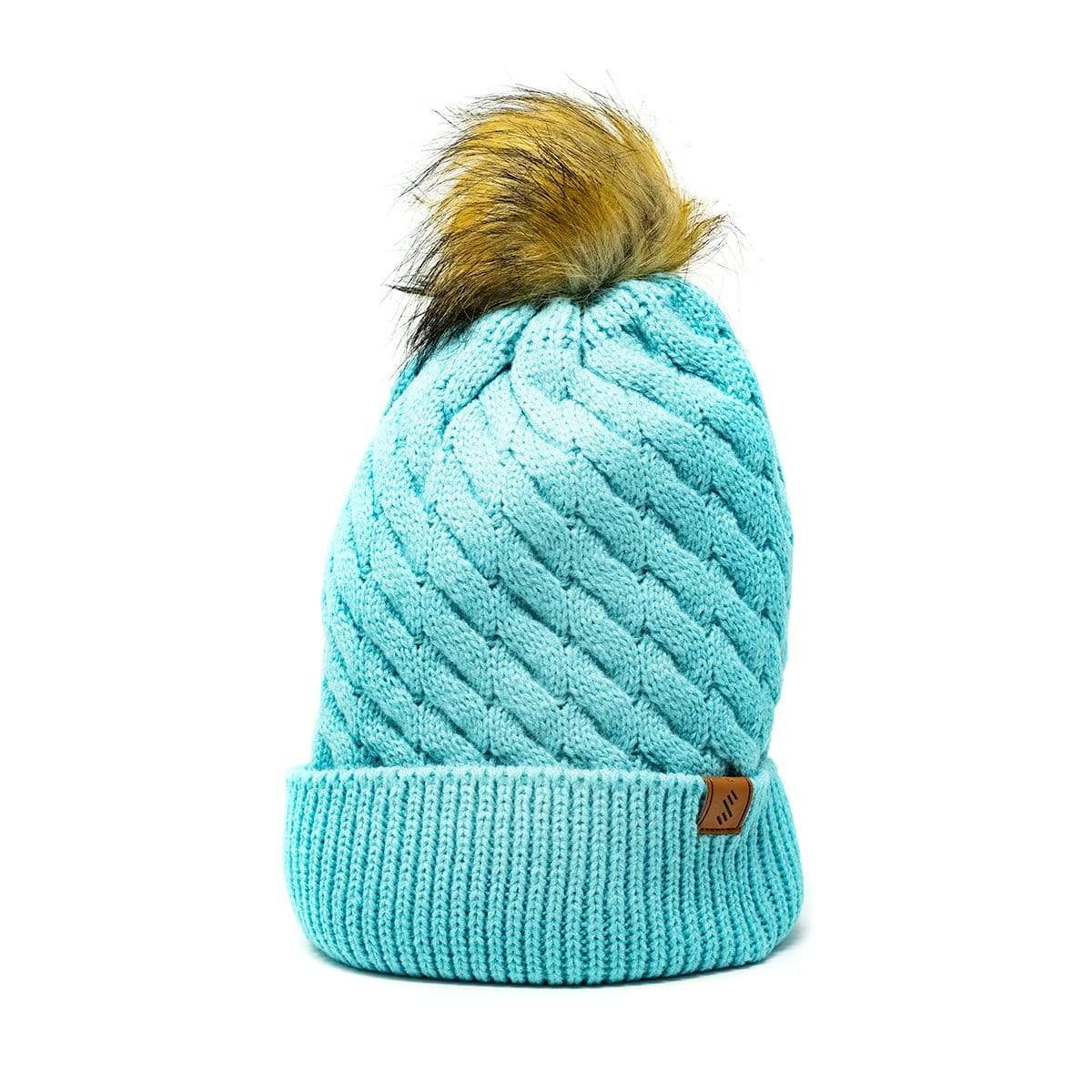 Cozy Seafoam Green Pom Beanie Hat From SLYK