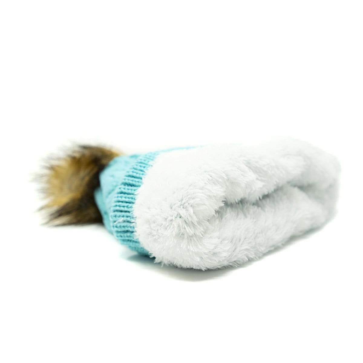 Cozy Seafoam Green Pom Beanie Hat From SLYK