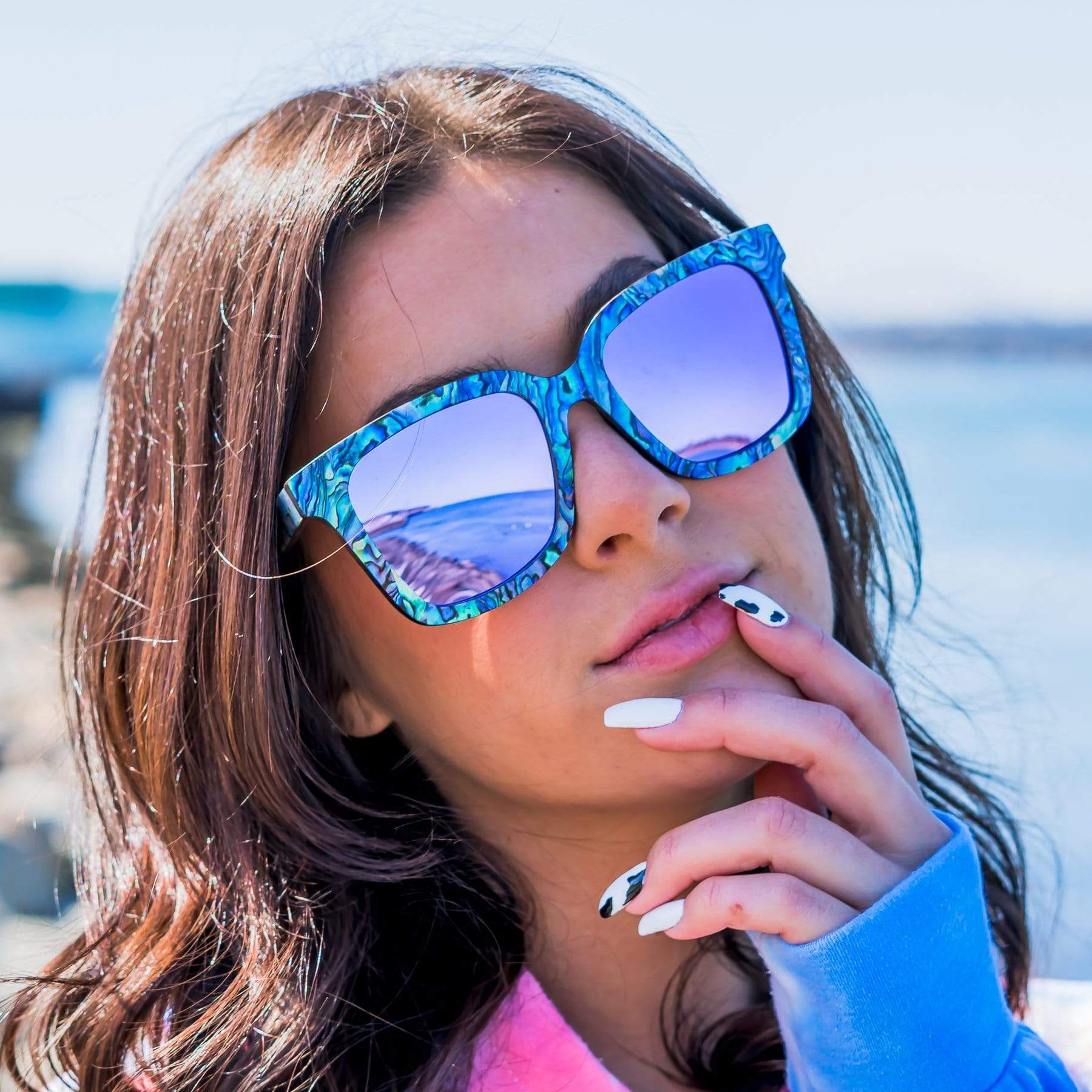 Vixen Abalone - Wood Sunglasses