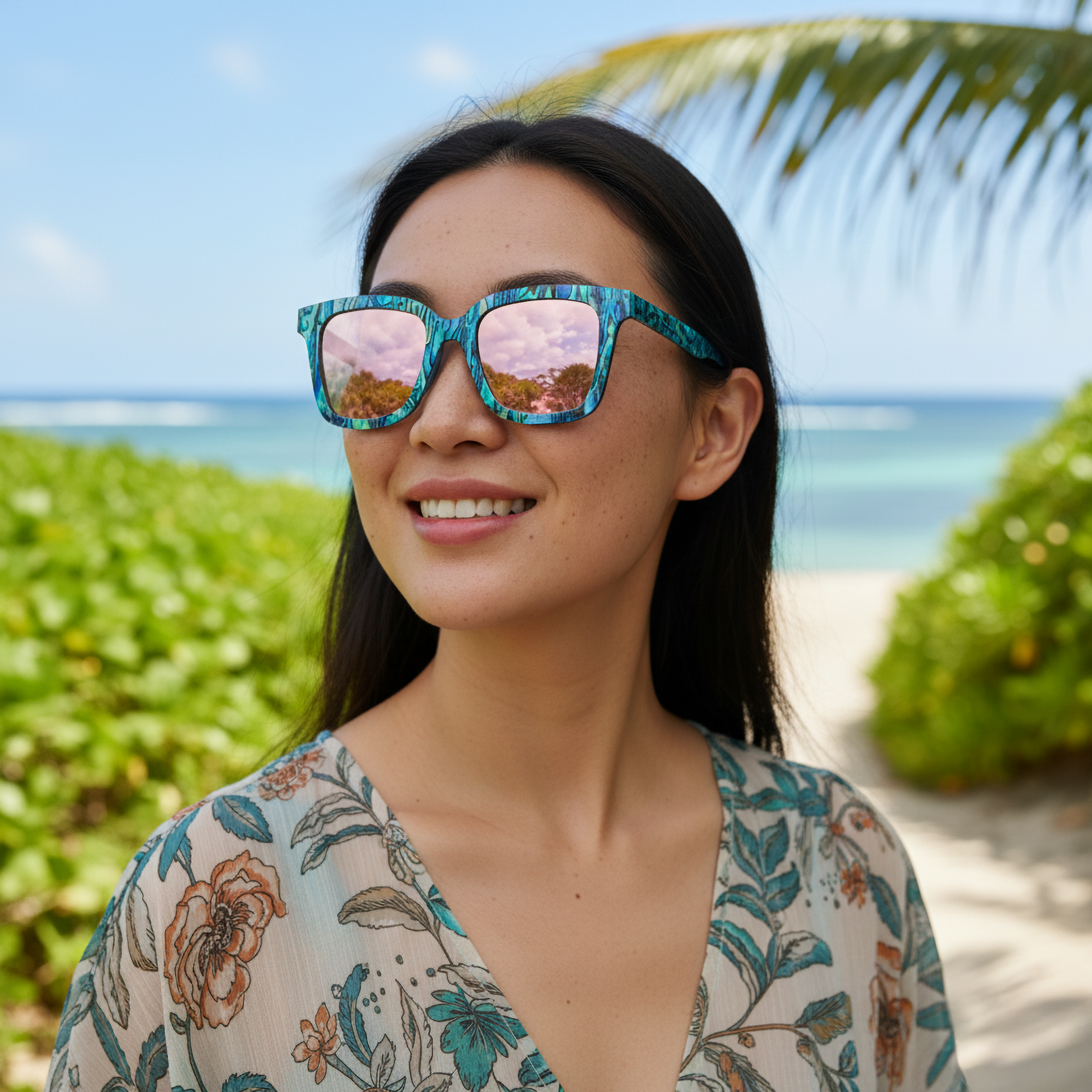 Vixen Abalone - Wood Sunglasses