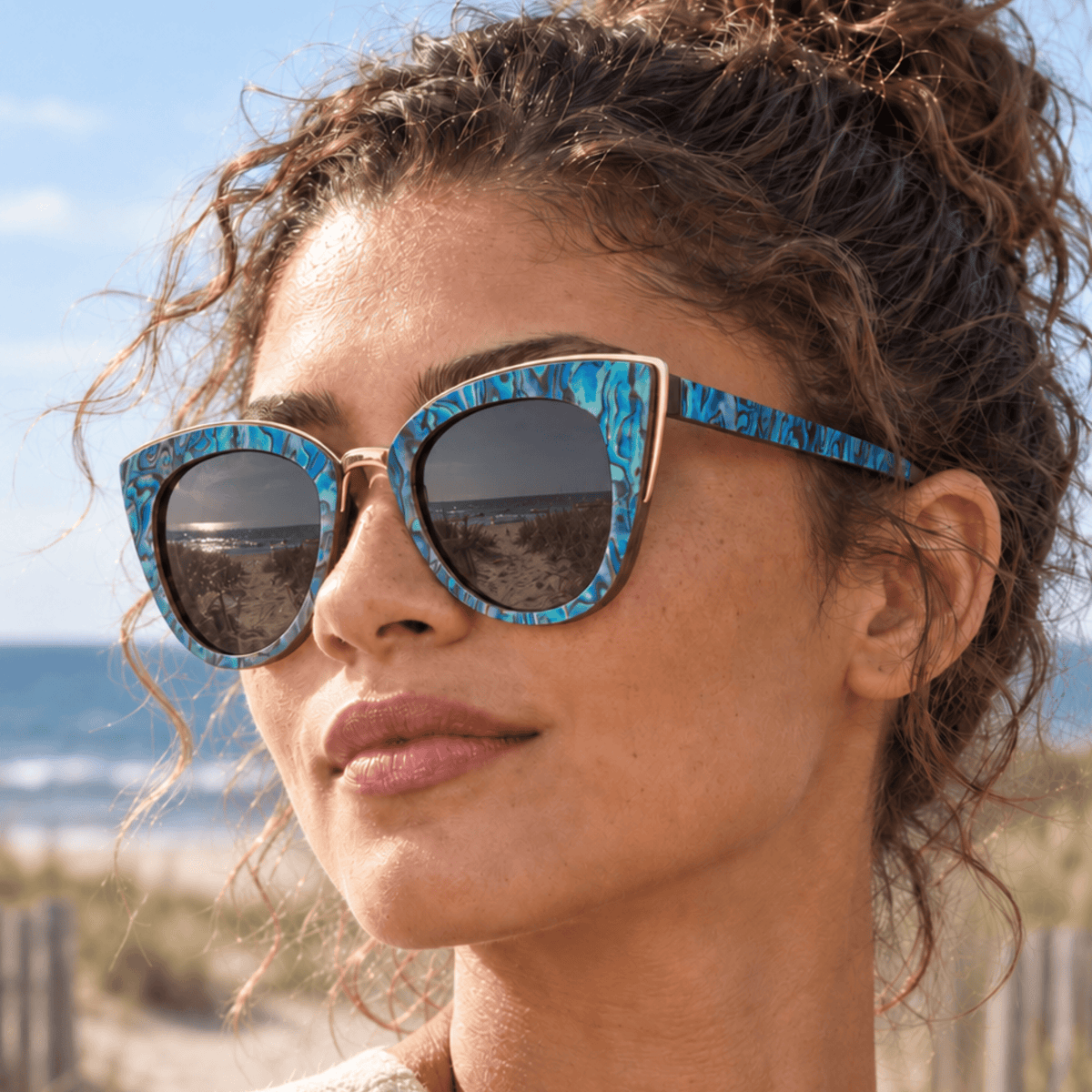 Bombshell Abalone - Wood Sunglasses