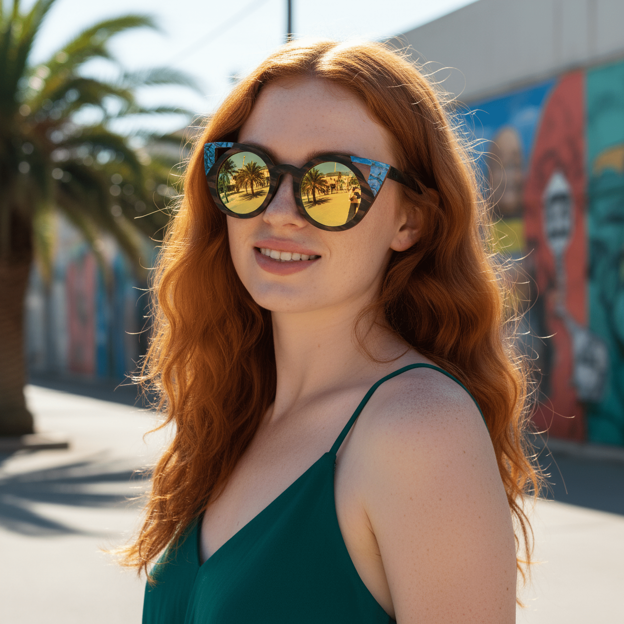 Cateye Abalone - Wood Sunglasses