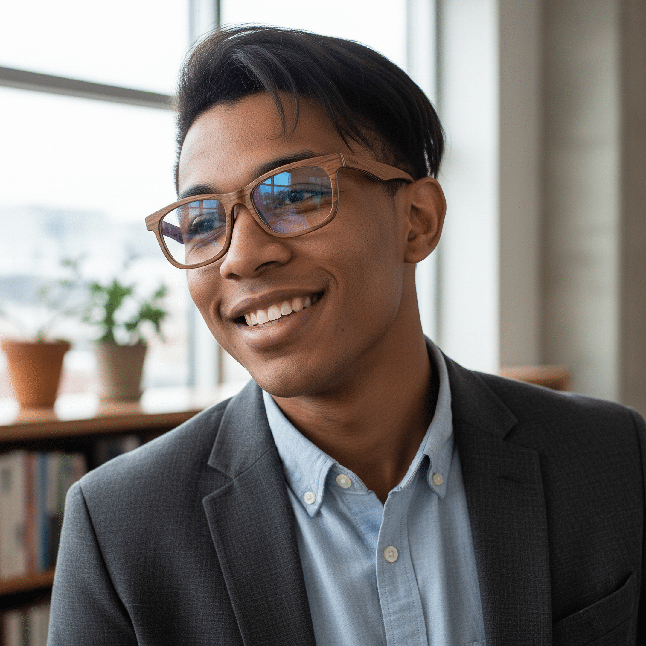 Entrepreneur Walnut - Wood Eyeglasses