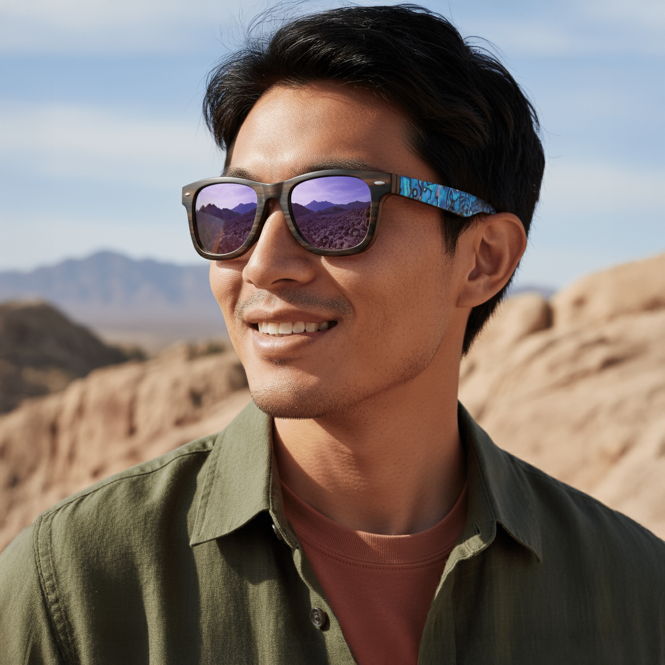 Jetsetter Abalone - Wood Sunglasses
