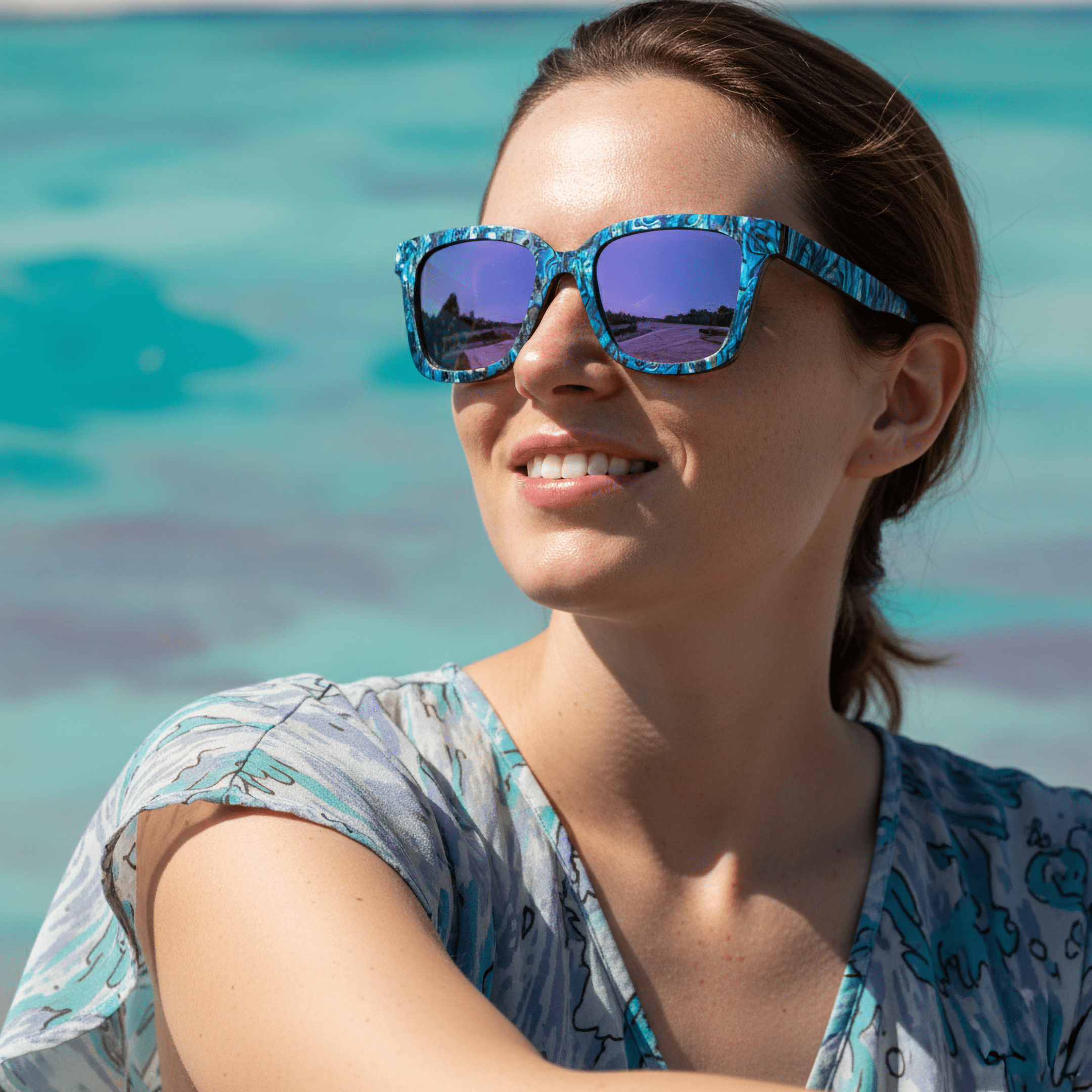Vixen Abalone - Wood Sunglasses