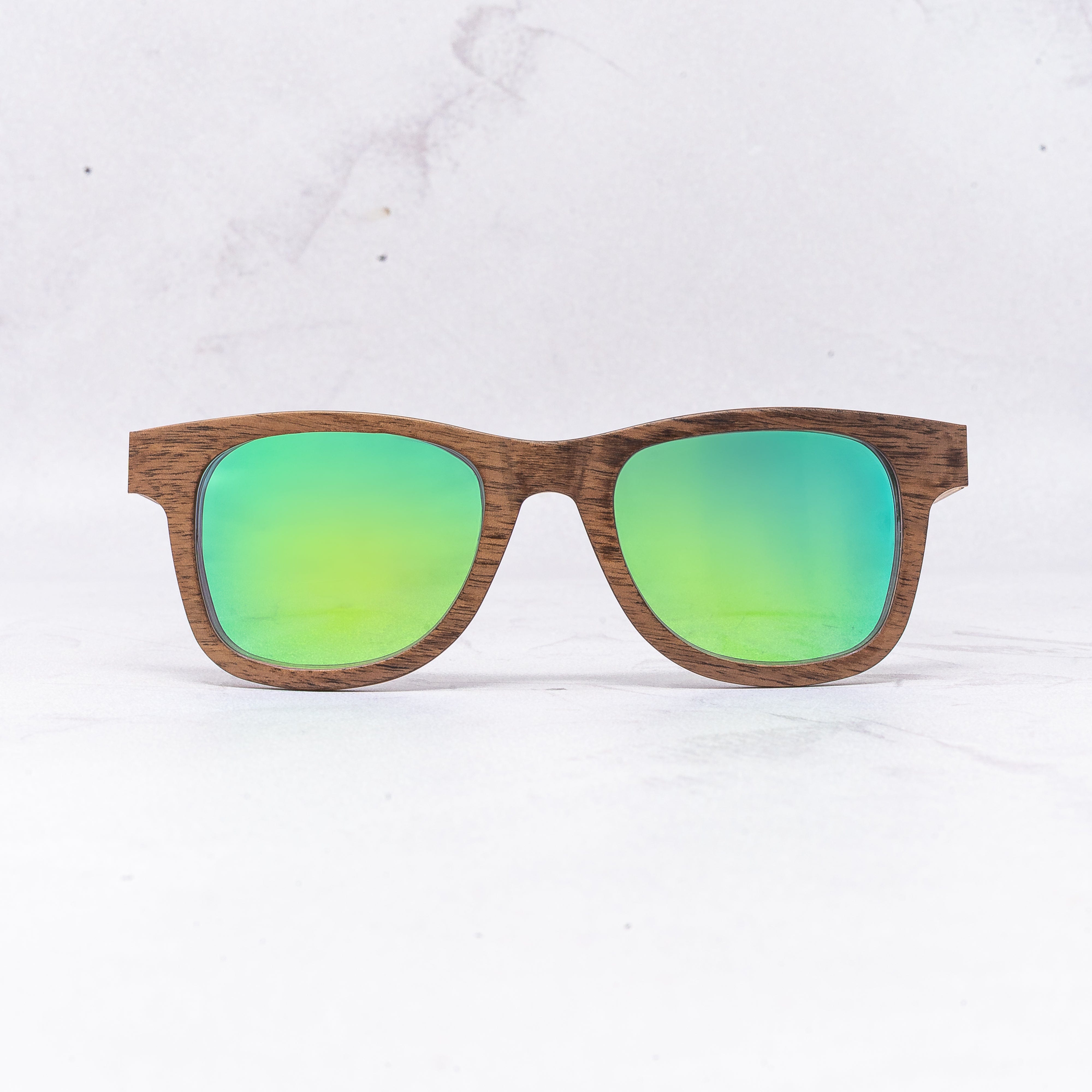 Wanderer - Green Wave - Wood Sunglasses