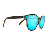 Hollywood Wooden Sunglasses With Ice Blue Lenses From SLYK - Side Angle
