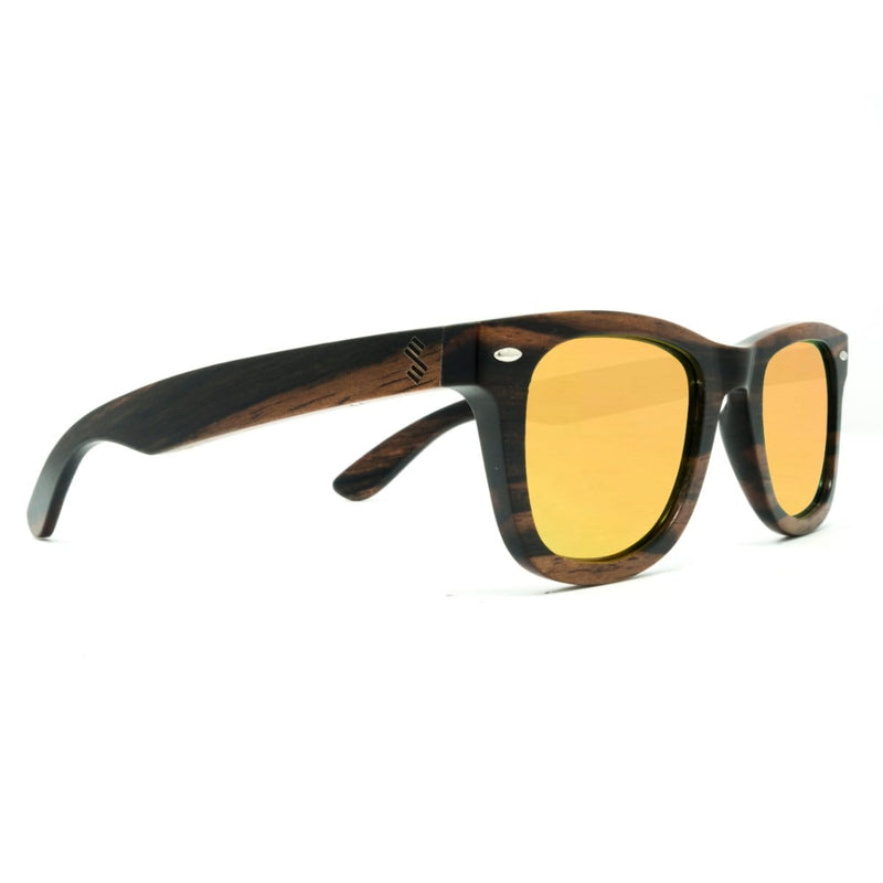 SLYK Jetsetter - Wood Sunglasses Orange Mirror