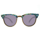 Wooden Abalone Sunglasses - Beachcomber Violet Lenses - Front Angle