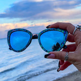 Bombshell Abalone | Wood Sunglasses | Ebony Ice Blue