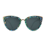 Wooden Abalone Seashell Sunglasses - Bombshell Abalone With Smoke Lenses - Front Angle