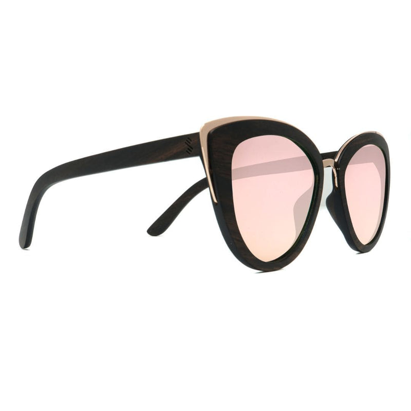 Best Wooden Sunglasses - Bombshell With Rose Lenses - Side Angle