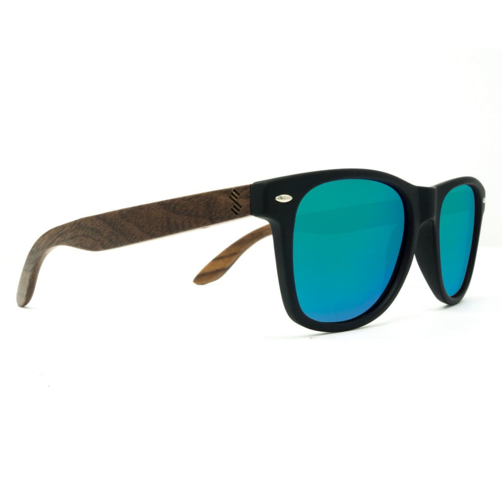 Best Wooden Sunglasses - Classic With Green Lenses - Side Angle