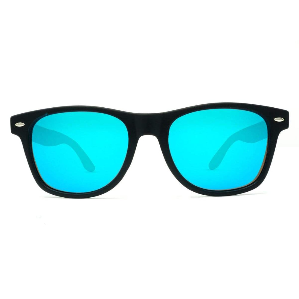 Best Wooden Sunglasses - Classic With Ice Blue Lenses - Front Angle