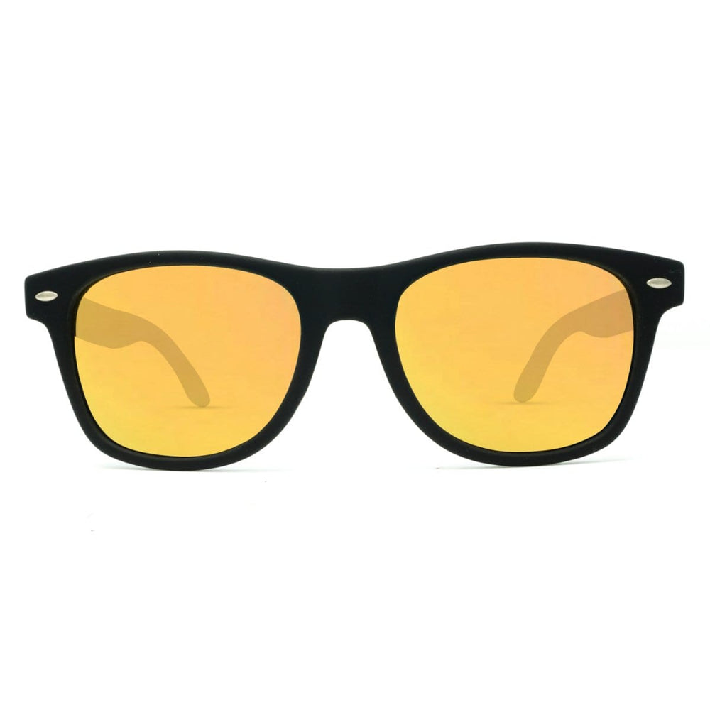 Best Wooden Sunglasses - Classic With Orange Lenses - Front Angle