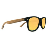 Best Wooden Sunglasses - Classic With Orange Lenses - Side Angle