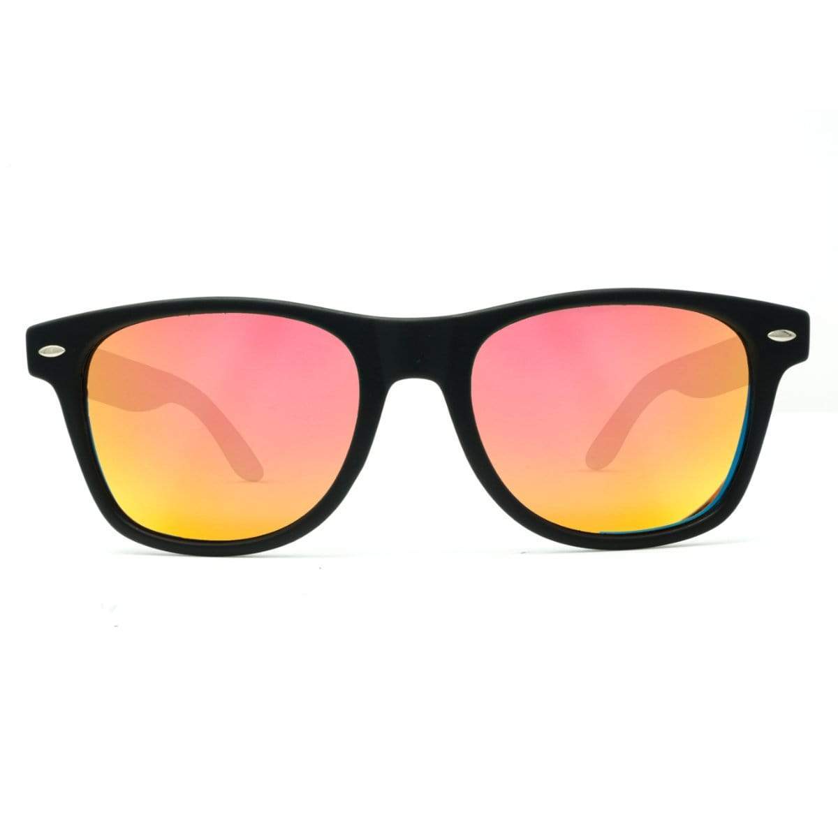 Best Wooden Sunglasses - Classic With Sunset Pink Lenses - Front Angle