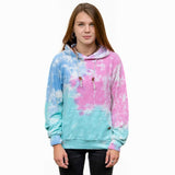 Female Model Wearing A Cotton Candy Cloud Blend Hoodie From SLYK 