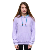 Female Model Wearing A Lilac Cloud Blend Hoodie From SLYK