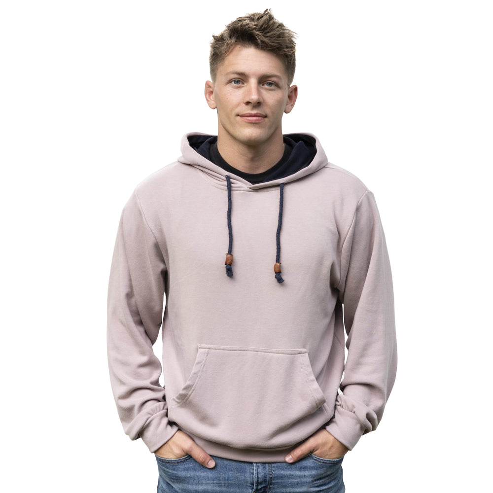 Male Model Wearing A Seagull Gray Cloud Blend Hoodie From SLYK 