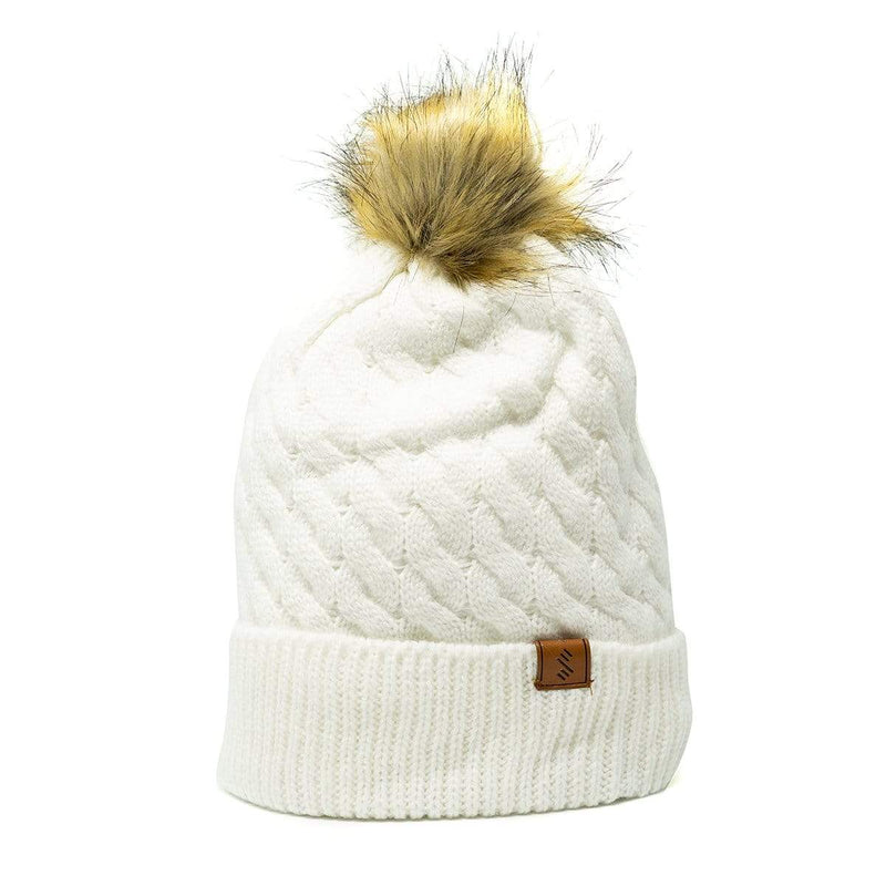 Cozy White Pom Beanie Hat From SLYK