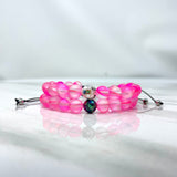 Distance Bracelets - Pink Mermaid Glass