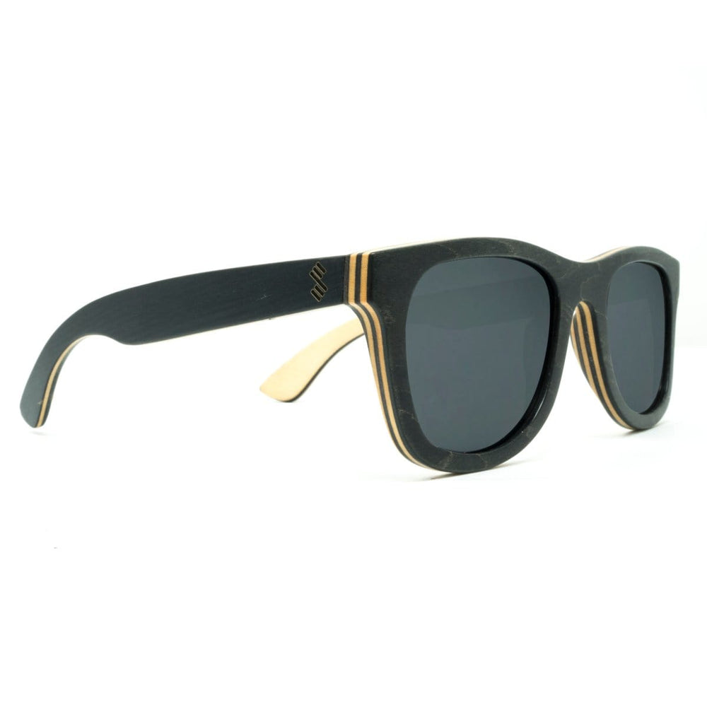 Floating Sunglasses Made From Black Maple Wood - Drifter With Smoke Lens - Side Angle