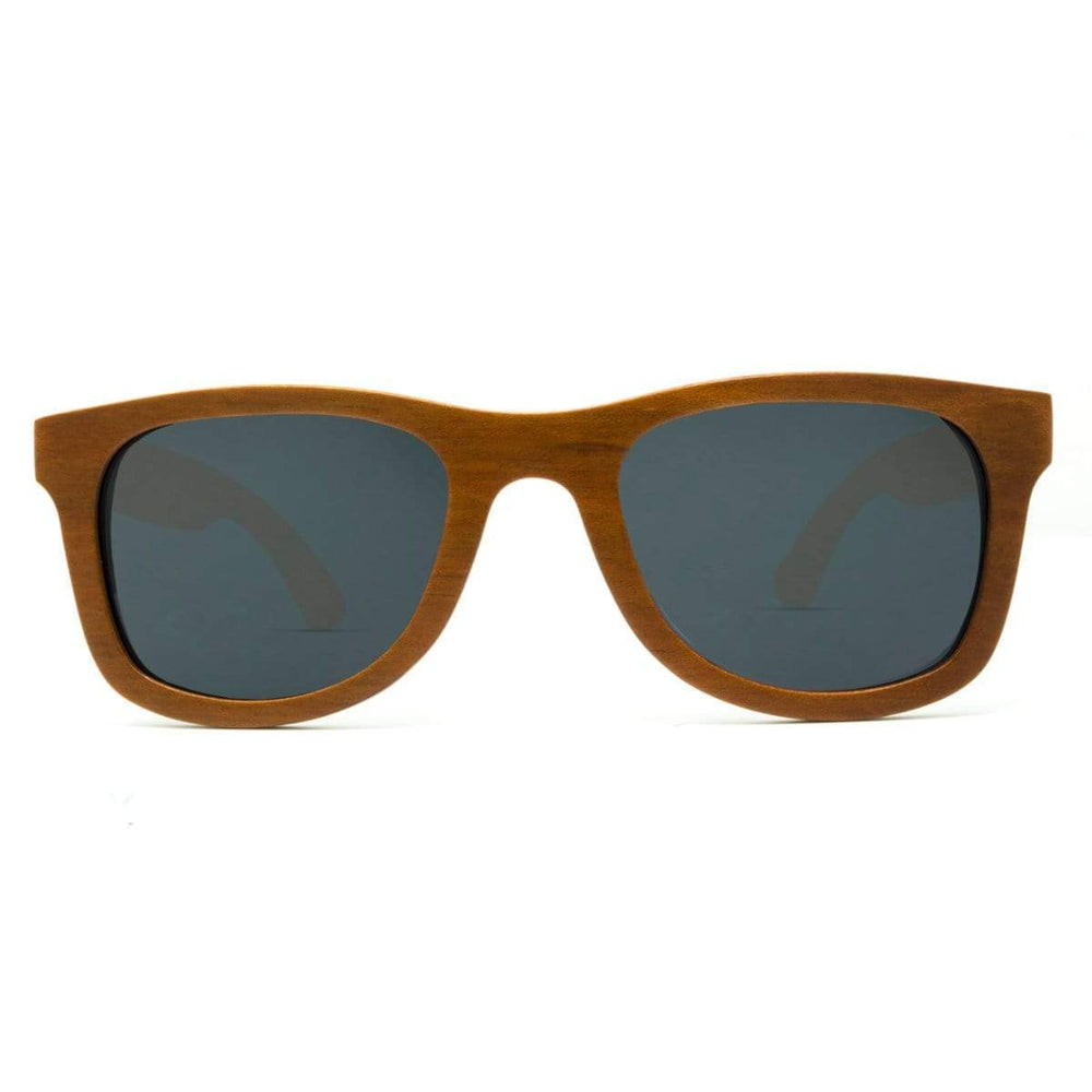 Floating Sunglasses Made From Brown Maple Wood - Drifter With Smoke Lenses - Front Angle