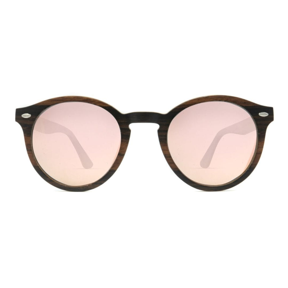 Wooden Sunglasses - Explorer Rose Lenses - Front