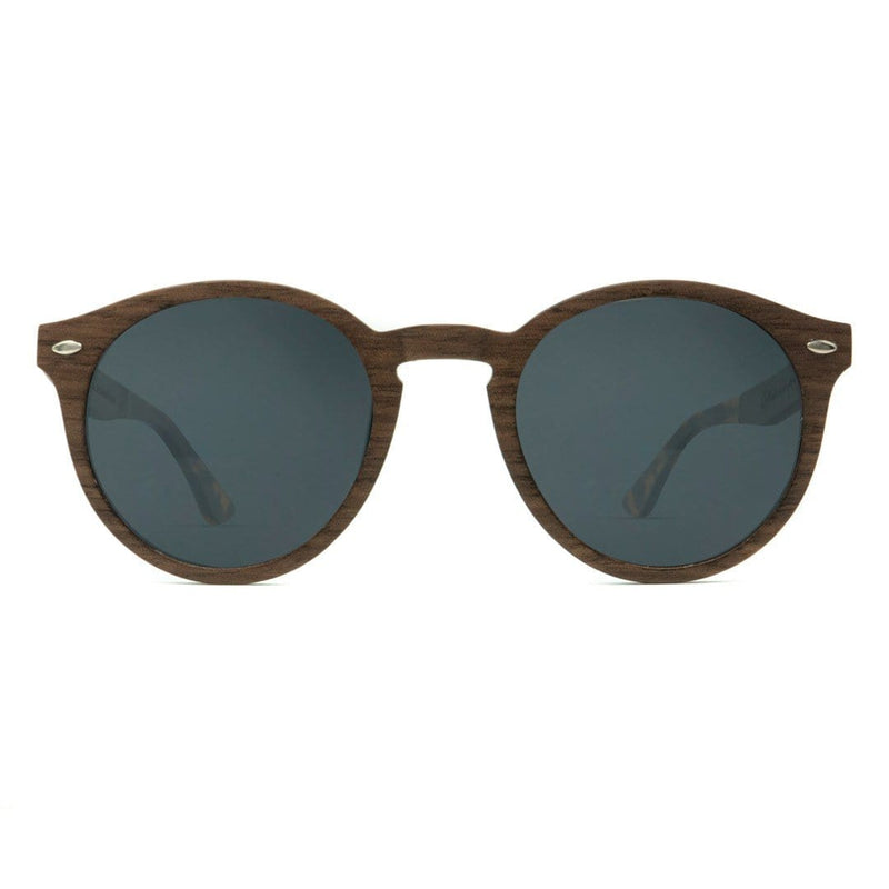 Wooden Sunglasses - Explorer Walnut Wood Smoke Lenses - Front