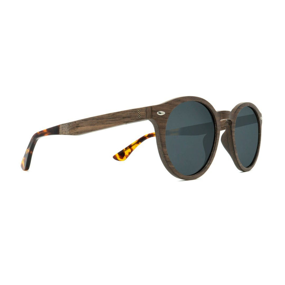 Wooden Sunglasses - Explorer Walnut Wood Smoke Lenses - Side