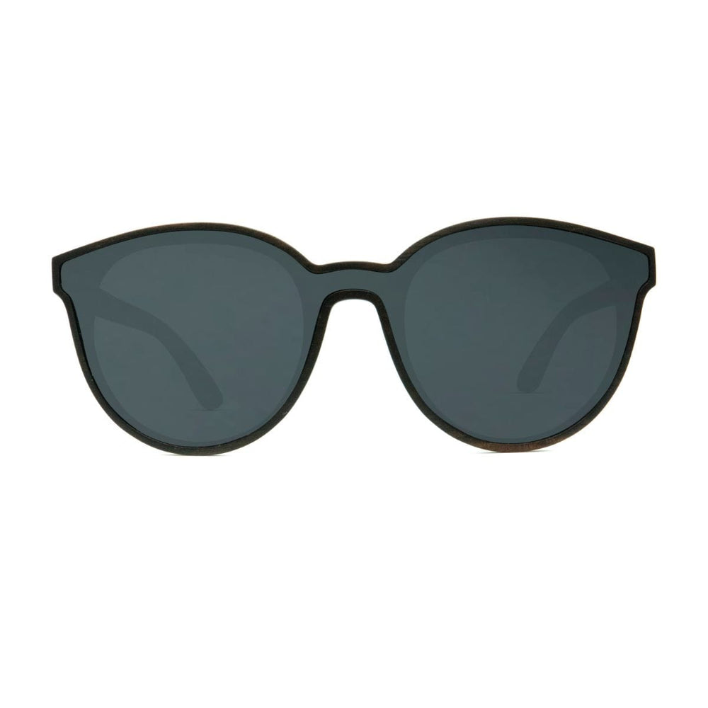 Wooden Knockout Sunglasses With Smoke Lenses - Front Angle