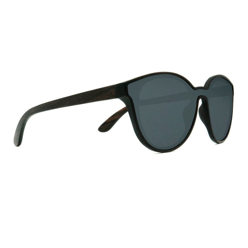 Wooden Knockout Sunglasses With Smoke Lenses - Side Angle