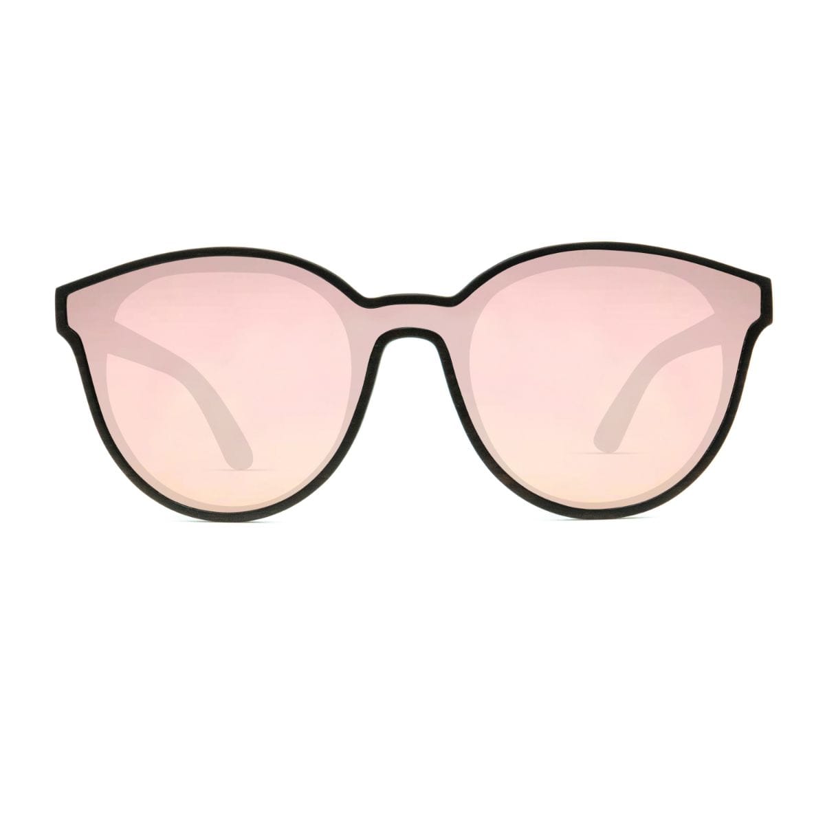 Wooden Knockout Sunglasses With Rose Lenses - Front Angle