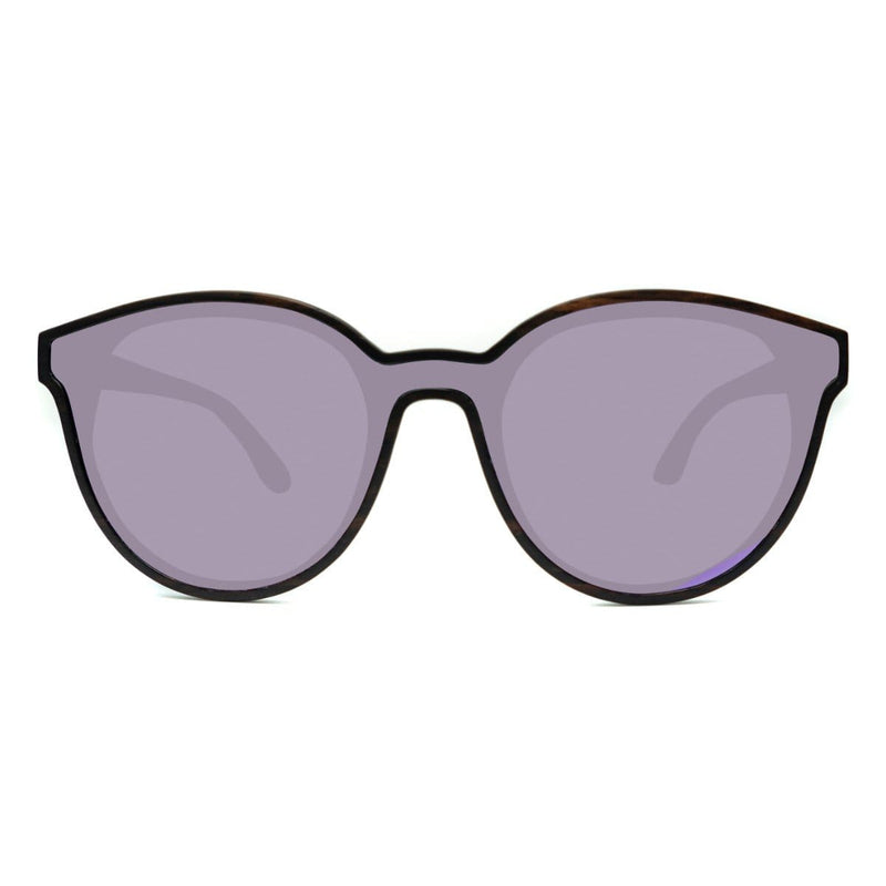 Wooden Knockout Sunglasses With Violet Lenses From SLYK - Front Angle