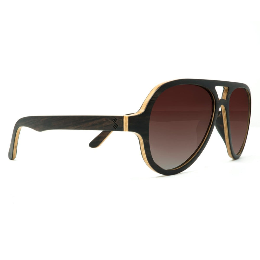  Wooden OG Sunglasses With Brown Gradient Lenses From SLYK - Side Angle