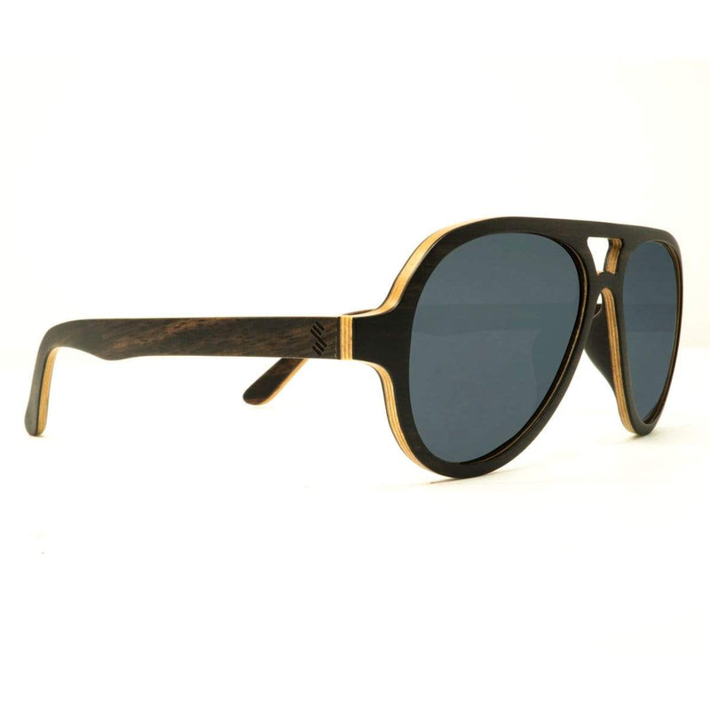 Wooden OG Sunglasses With Smoke Lenses From SLYK - Side Angle